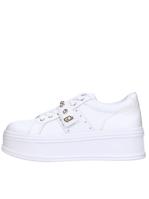 Sneakers in pelle ed ecopelle LIU JO | SELMA 05 CALF LEATHERBIANCO-ORO